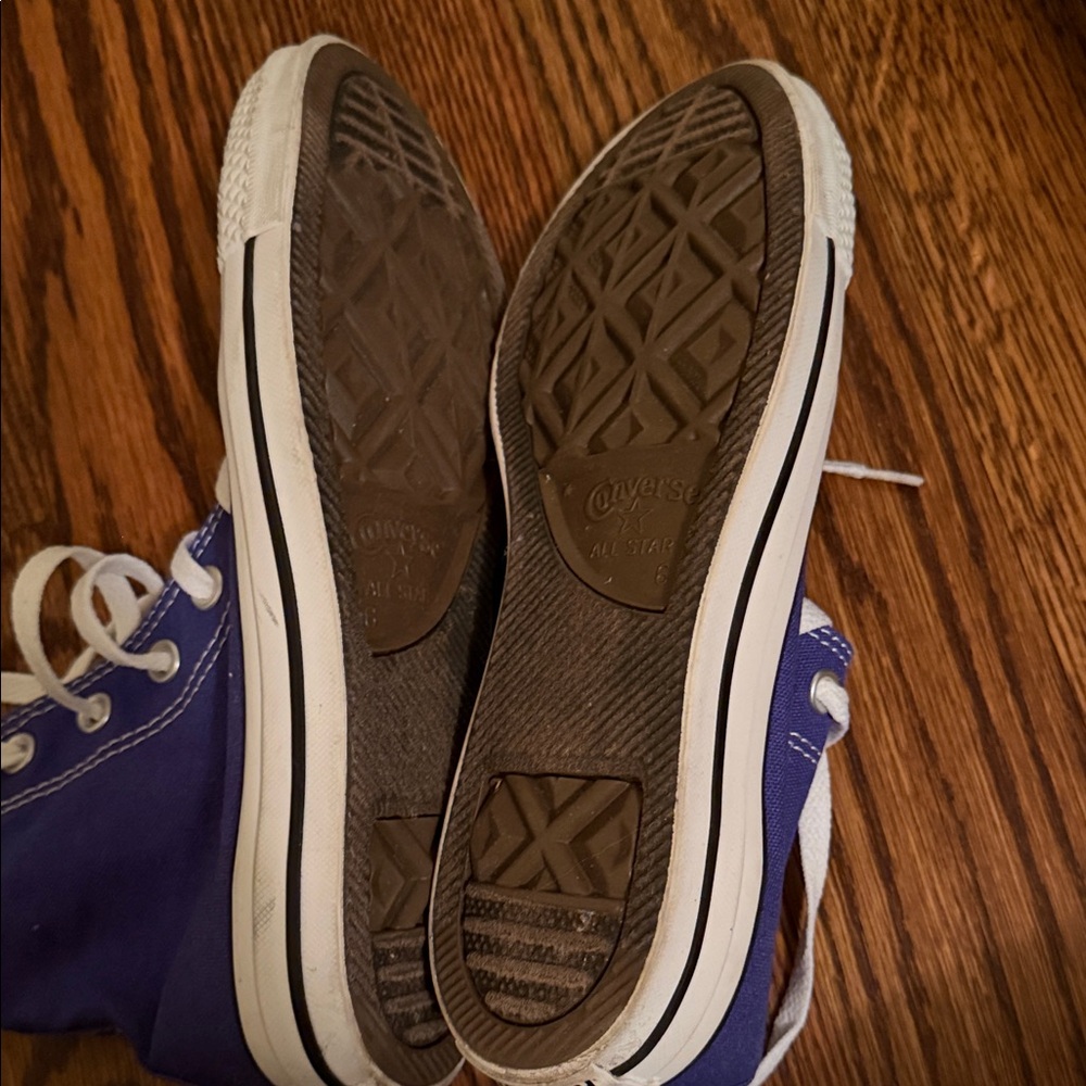 Women's High-Top Canvas Sneakers - Blue - Picture 3 of 3